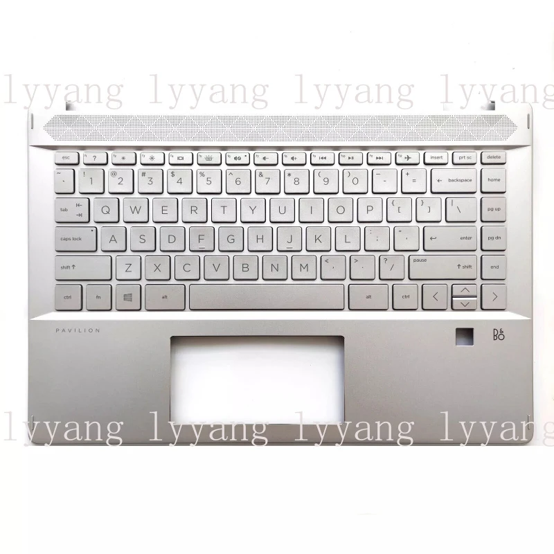 f  New For HP Pavilion X360 14 -DH 1 Palmrest w/Backlit Keyboard Silver L53785-001