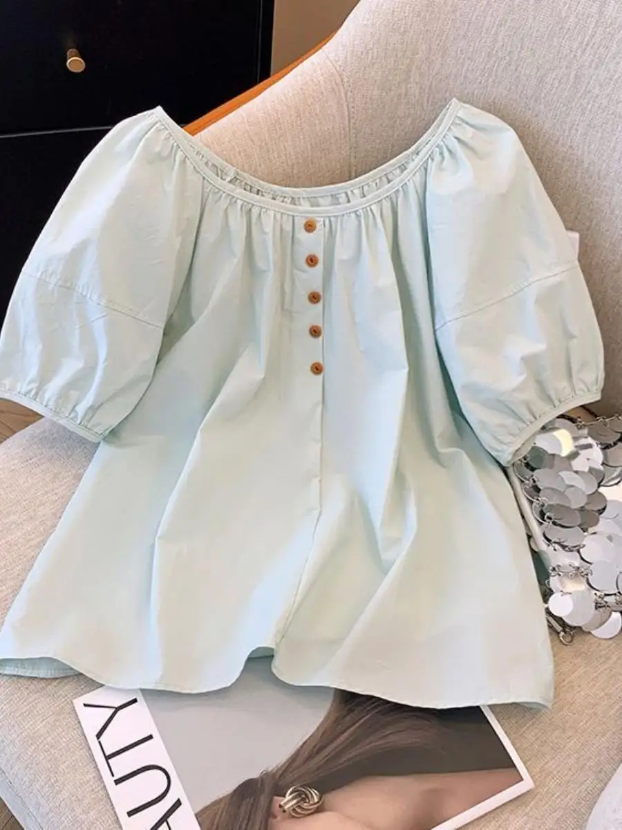 camisa-estilo-coreano-doce-e-solta-de-manga-curta-com-gola-redonda-design-sensacional-tamanho-pequeno-moda-delicada-efeit