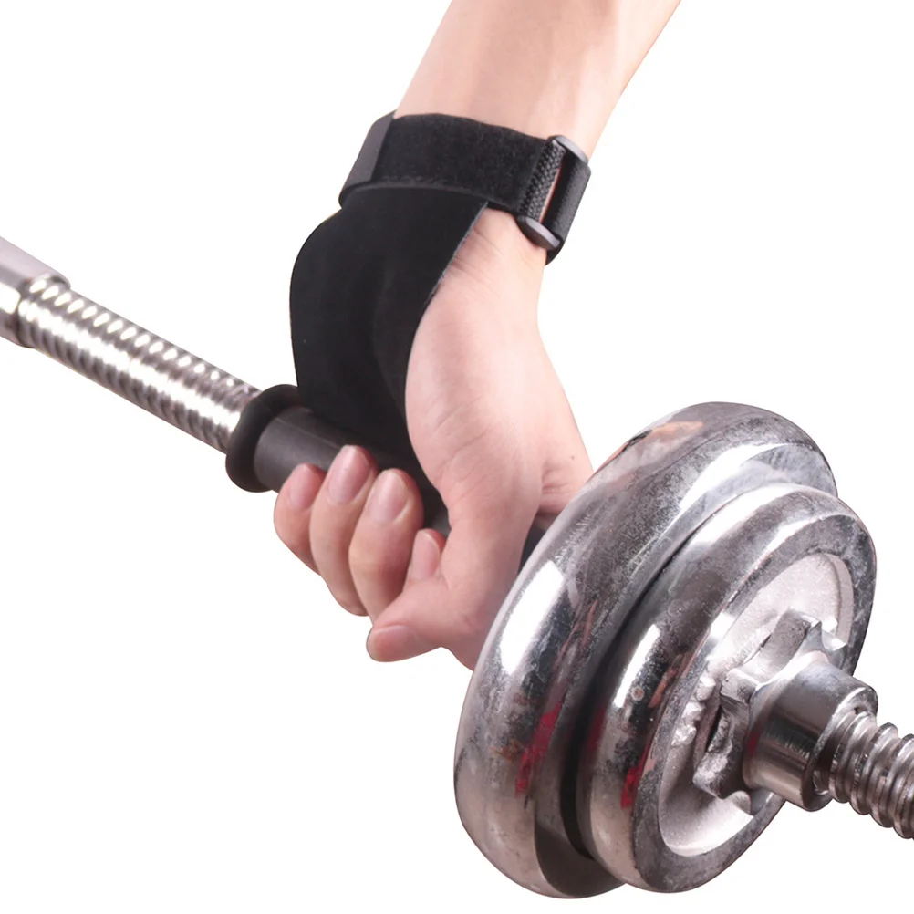 Pair Fitness Gloves Durable Care Wristband Palm Protector Grip Belt Wrist Support for Gymnastics