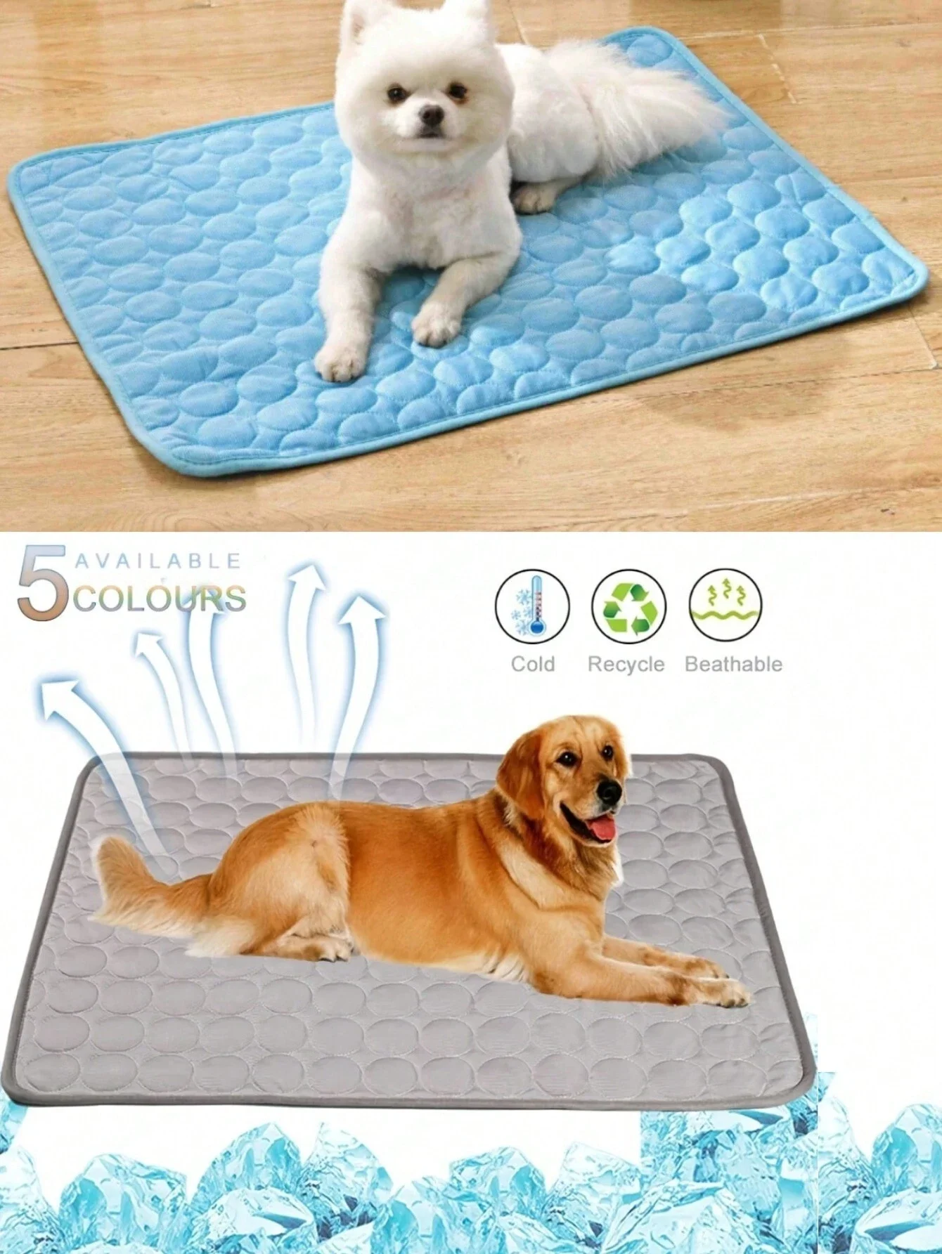 Dog Cooling Pad, No Need To Freeze Or Refrigerate This Cool Pet Mat For Cats - Keep Your Pets Cool, Washer Washable, In Multiple