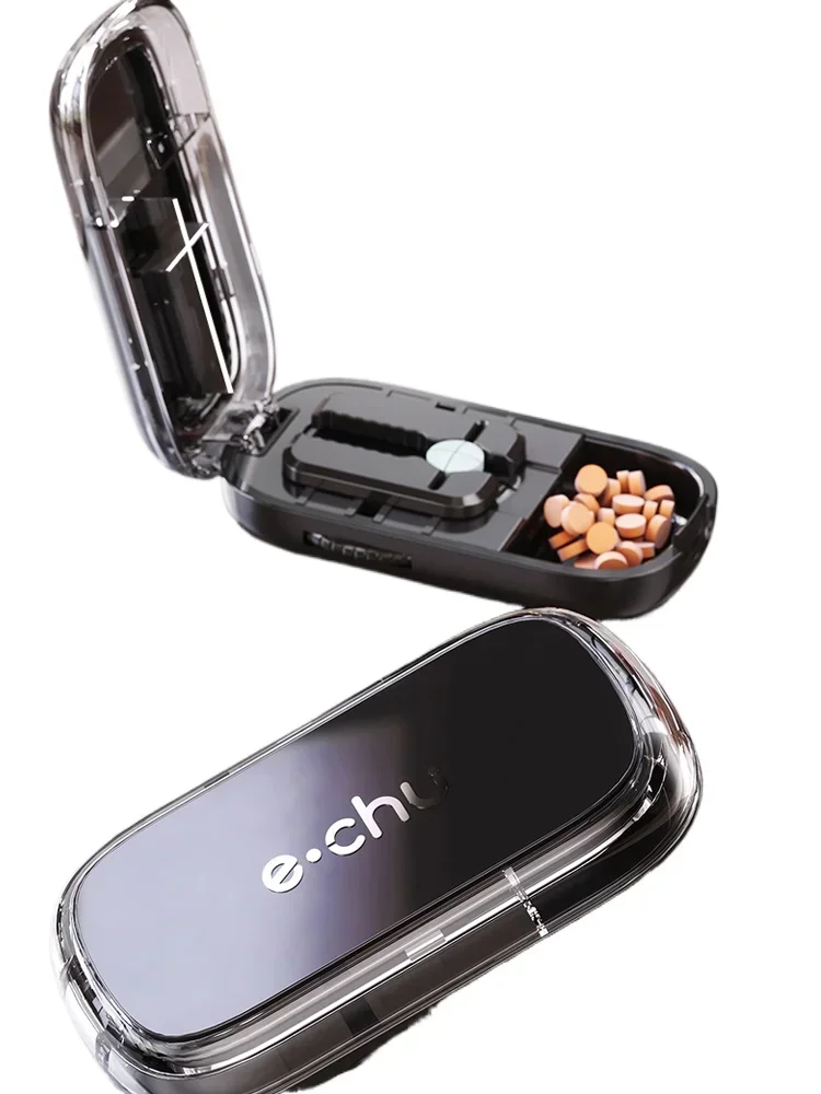 Adjustable Quartering Pill Cutter Organizer Divider Portable Dustproof Storage Crusher Pill Cutter Box Tablet  Drug  Medicine
