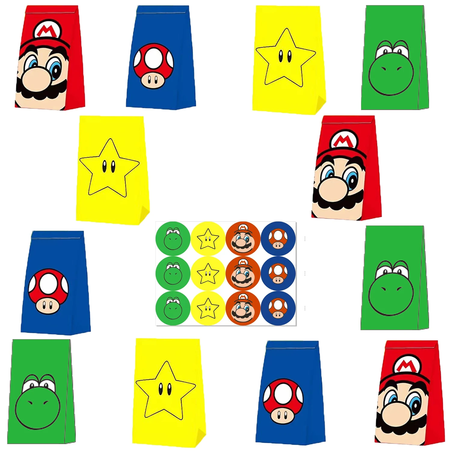 Super Mario Birthday Party Gift Bags Candy Bags Goody Bags Mario Birthday Party Supplies