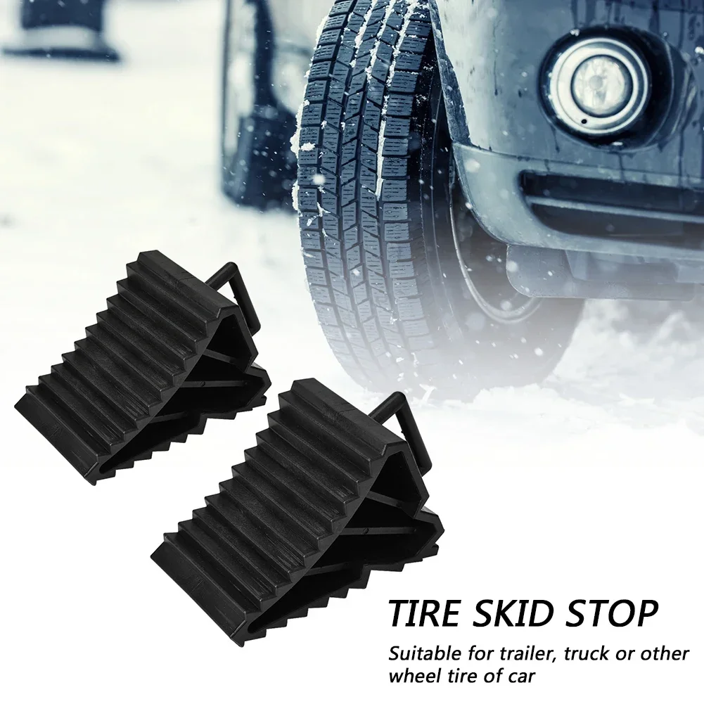 

2PCS Car Tyre Slip Stopper Control Wheel Alignment Tire Pad Rubber Wheel Chocks Blocks for Car Trailer Truck RV Camper Handles