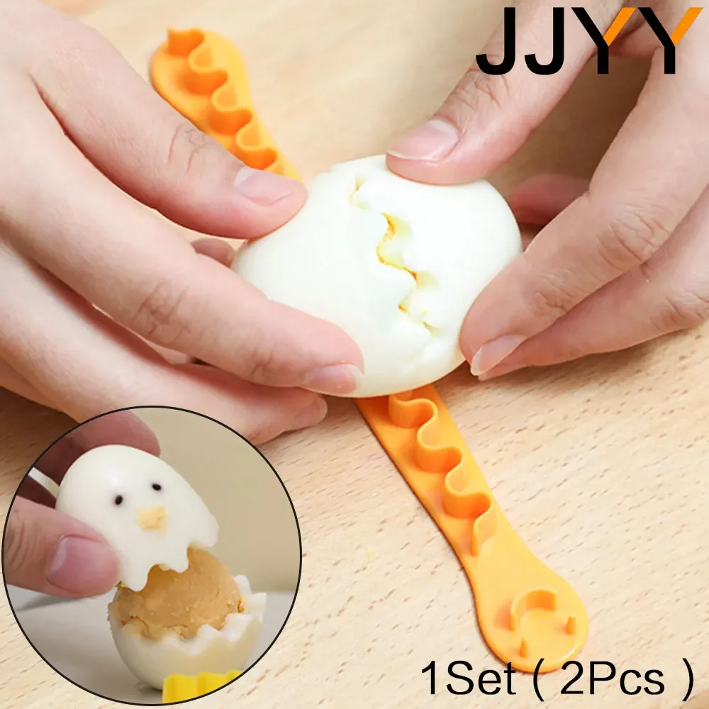 

JJYY 2Pcs Creative Lace Egg Cutter Boiled Egg Cut Flower Styler Lovely Breakfast Making Tools Funny Eggs Home Kitchen Tools