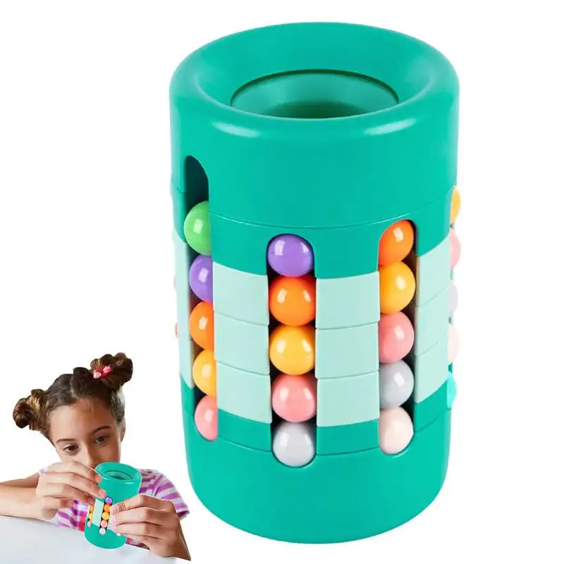 Rotating Magical Bean Cube Fingertip Toy Pen Holder  Desk Organizer Children Puzzle Creative Interactive Game Spinners Toys