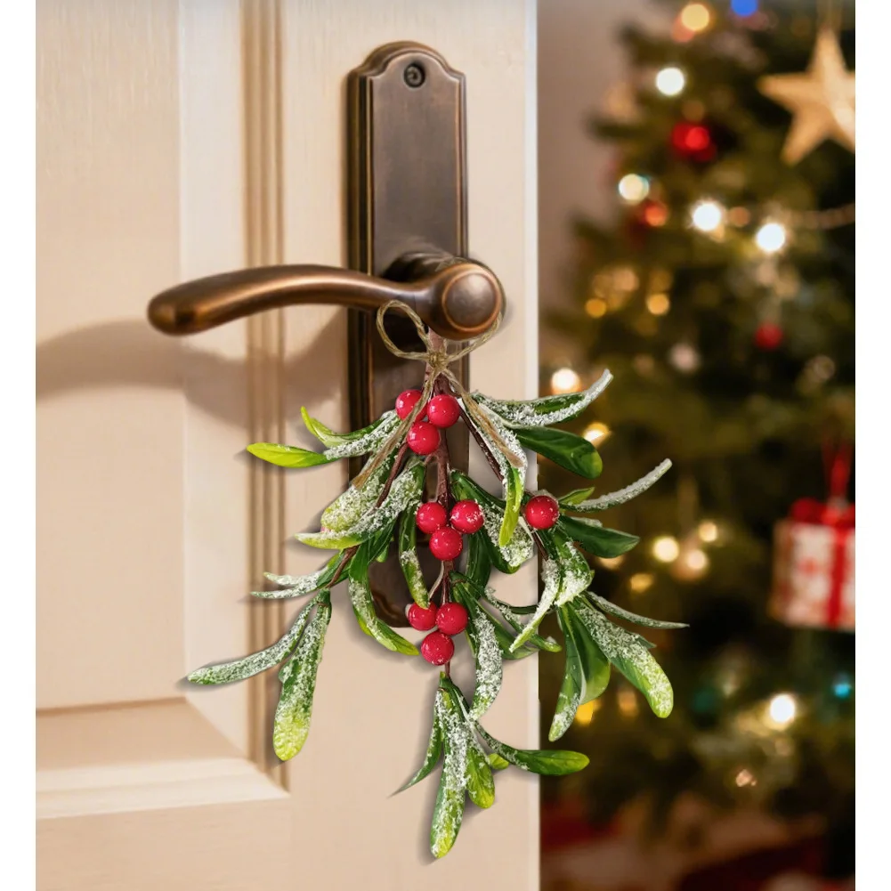 

Artificial Mistletoe Hanging Decor 6 Pieces Suitable for Trees Walls Furniture and Garden Spaces with Attached Hanging Twine
