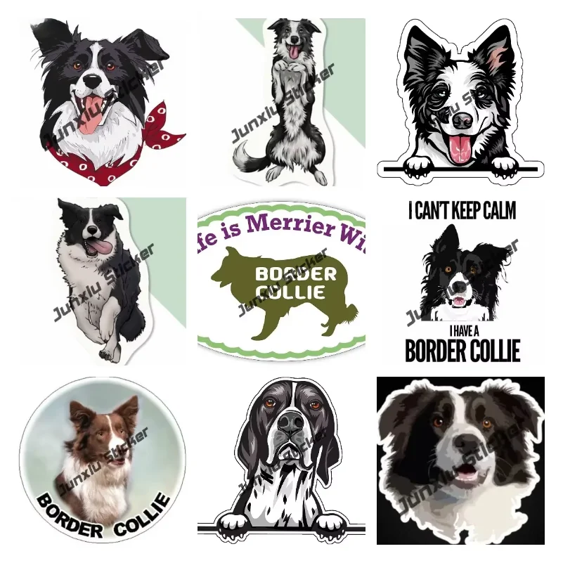 

Border Collie Bumper Sticker Smiling Border Collie Vinyl Decal Dog Breed Decal Decoration for Laptops Windows Cars Trucks Walls