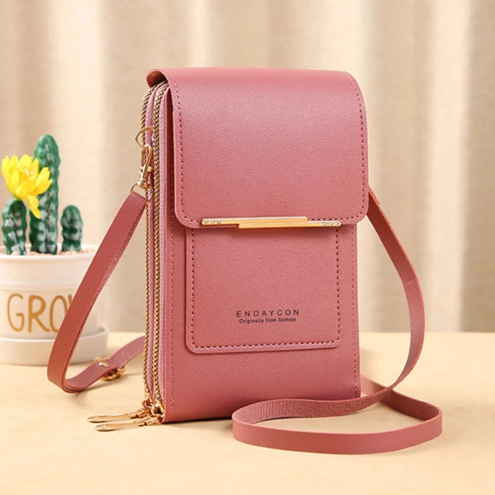 Women Bags Soft Leather Wallets Touch Screen Cell Phone Purse Crossbody Shoulder Strap HandbagFor Female Cheap Womens Bags