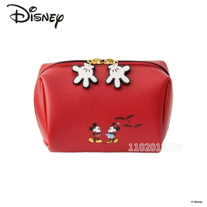 Disney Mickey Original New Cosmetic Bag Luxury Brand Women's Cosmetic Bag Cartoon 3D Storage Bag High Quality and Large Capacity