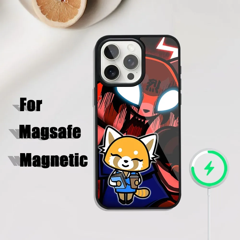 Aggretsuko Retsuko Red Panda Phone Case For iphone Pro 11 Max 13 12 14 Mini 15 Plus Magsafe Magnetic Wireless Charging Shell