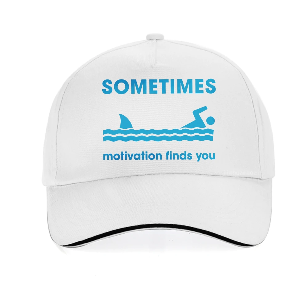 

Sometimes Motivation Finds You Printed Men's baseball cap Humorous Graphic caps for Women Breathable snapback hat casual sun hat