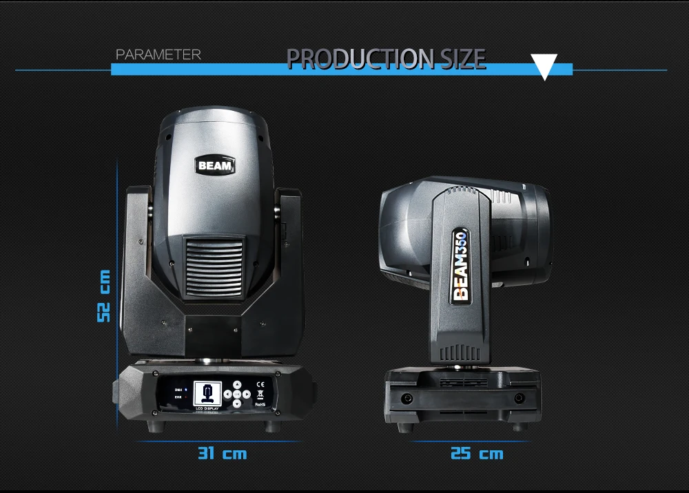 SHEHDS 1/2 Stück Glühbirne 17R 350W Beam Moving Head Beleuchtung Frost 6-Farben-Regenbogeneffekt für DJ-Party, Tanz, Hochzeit, Clubs, Konzerte – Detail 4