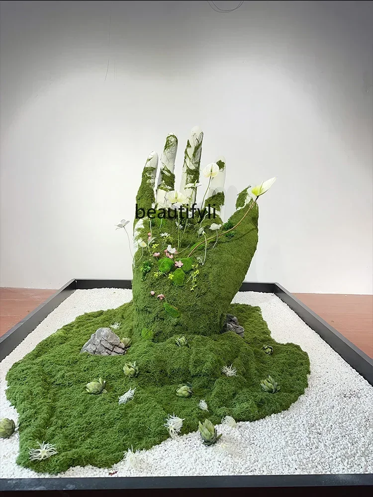 

R1 Creative Decoration Light Luxury Simulation Green Plant Bubble Carving Landscape Hotel Window Floor Ornaments R