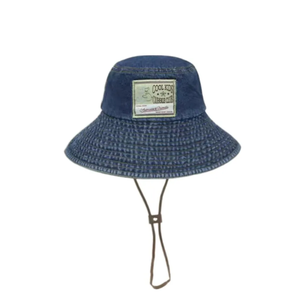 

Hot Sun Protection Women Denim Bucket Hat With Drawstring Retro Big Brim Sun Hat Windproof All-match Western Cowboy Hats Summer