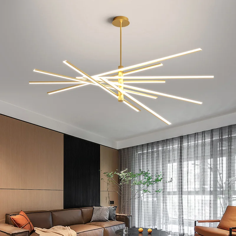 

Living room chandelier 2023 new main lamp modern minimalist atmosphere Nordic light luxury bedroom restaurant lighting