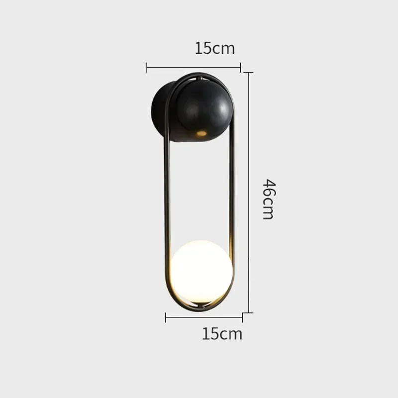 Postmodern Light Luxury Glass Spherical Wall Lamp, Minimalist Bedside Lamp, Minimalist Creativity Wall Light Bedhead