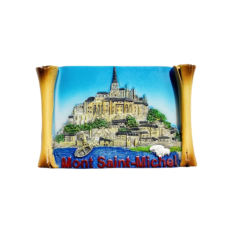 فرنسا، مونت سانت ميشيل، مشهد، هدايا تذكارية سياحية، ثلاثية الأبعاد، لوحة يدوية، ديكور، ملصقات ثلاجة مغناطيسية #5