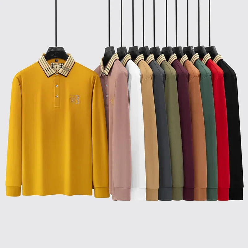 

Luxury premium brand long sleeve polo shirt spring autumn casual comfort men T-shirt fashion pony embroidery Paul top