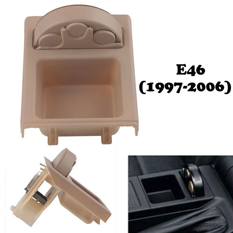 New-Car Front Center Console Storage Box Coin Holder Tray For -BMW E46 3 Series 1999-2006 Drinks Holder Beige 51168217957