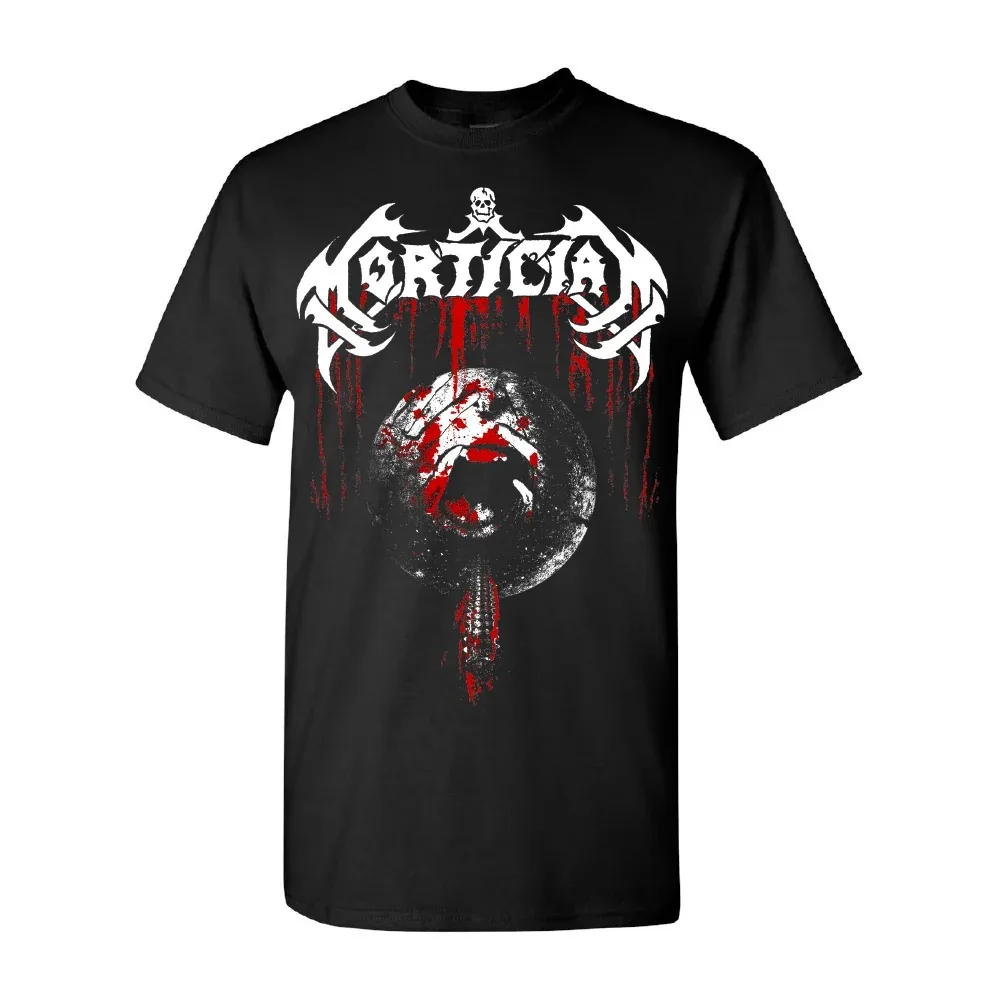 Mortician Unisex T‑Shirt,zombie Graveyard Front Back Dual Print,classic Mortal Massacre Death Metal Band Tee for Rock Fans