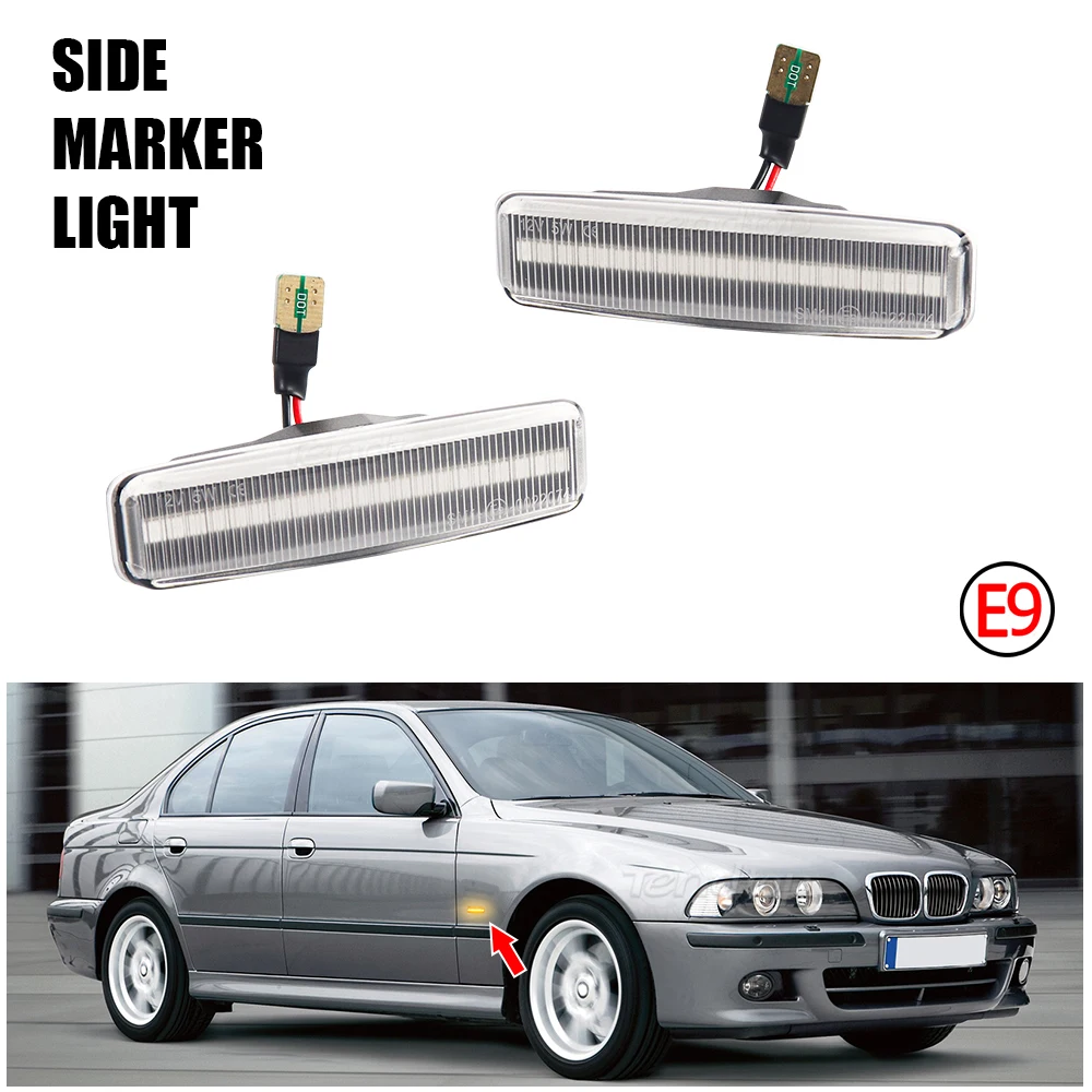 Flasher Dynamic Blinker Turn Signal Light Lamp For BMW 5 Series E39 1995-2003 M5 LED Side Marker Sequential Mirror Indicator