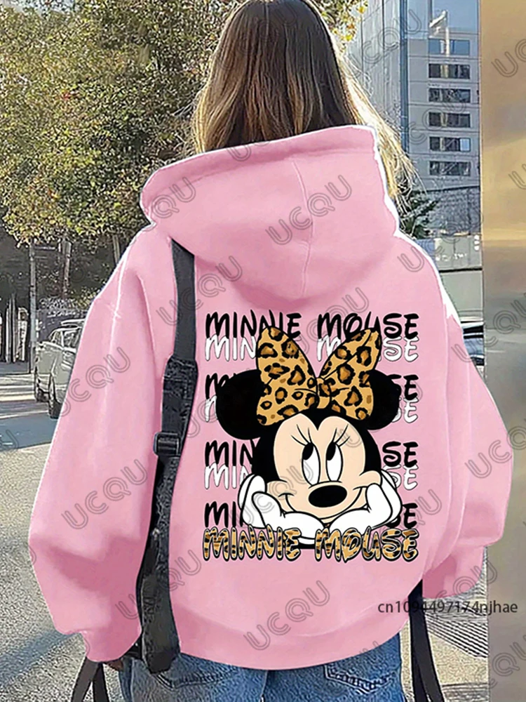 الخريف الشتاء الكرتون ديزني ميني ماوس طباعة سترات قطنية عالية الجودة للنساء كم طويل البلوز بلوزة كاجوال الأزواج بلايز #5