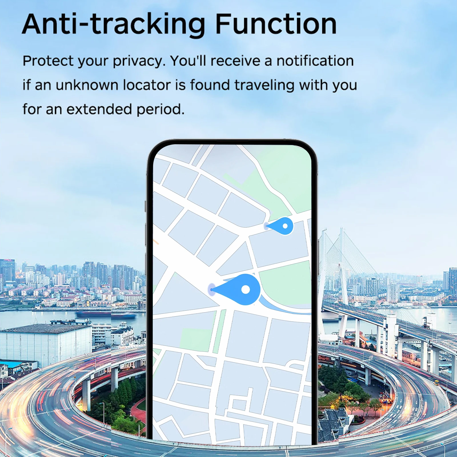Smart Air Tracker Loud Alarm BT Tracker Tag Lightweight and Waterproof for Apple Find My and for Google Find My Device