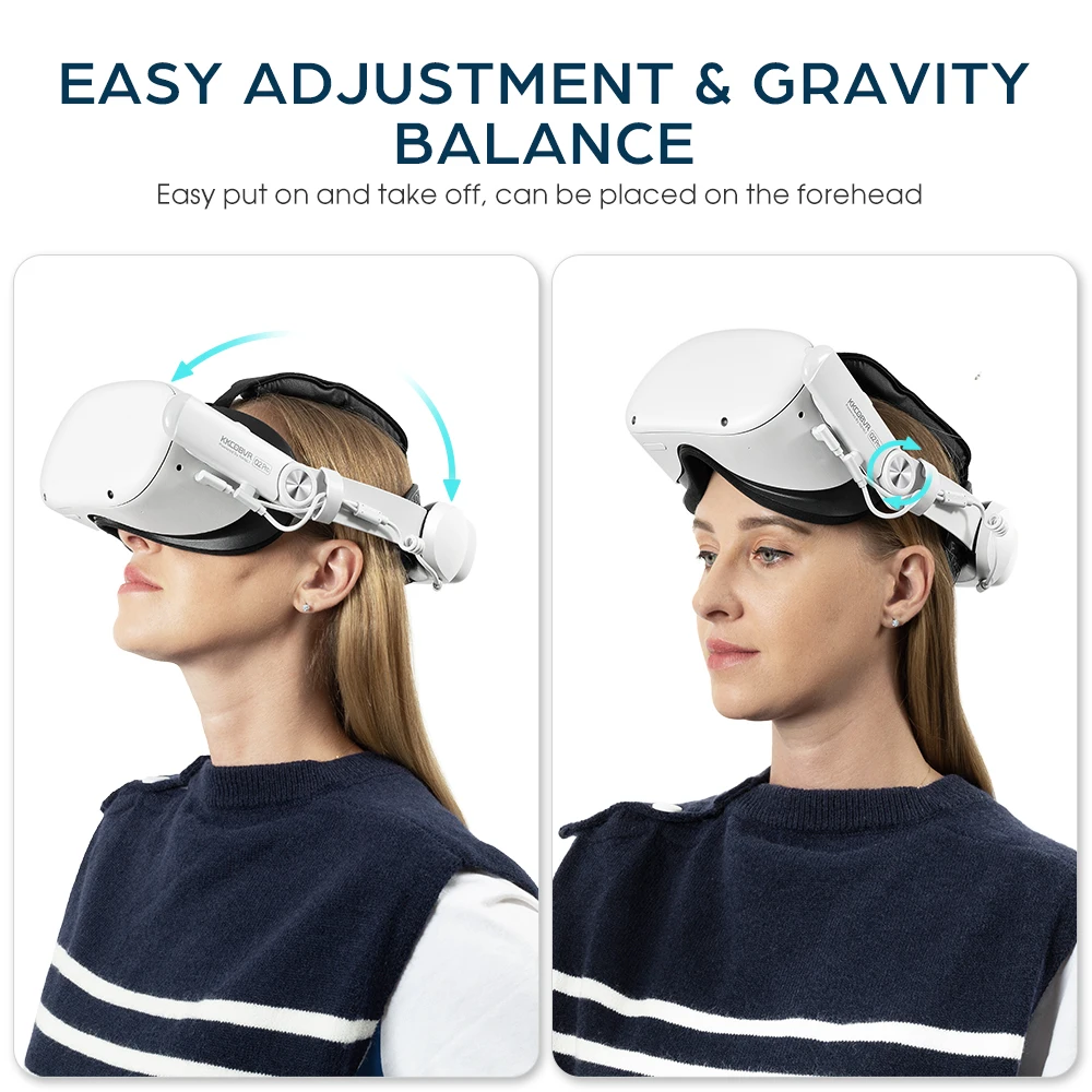 KKCOBVR Q2 Pro 10000mAh 마그네틱 배터리, iR 라이트 헤드 스트랩 포함, Oculus Mate Quest2 용 엘리트 헤일로 스트랩 교체