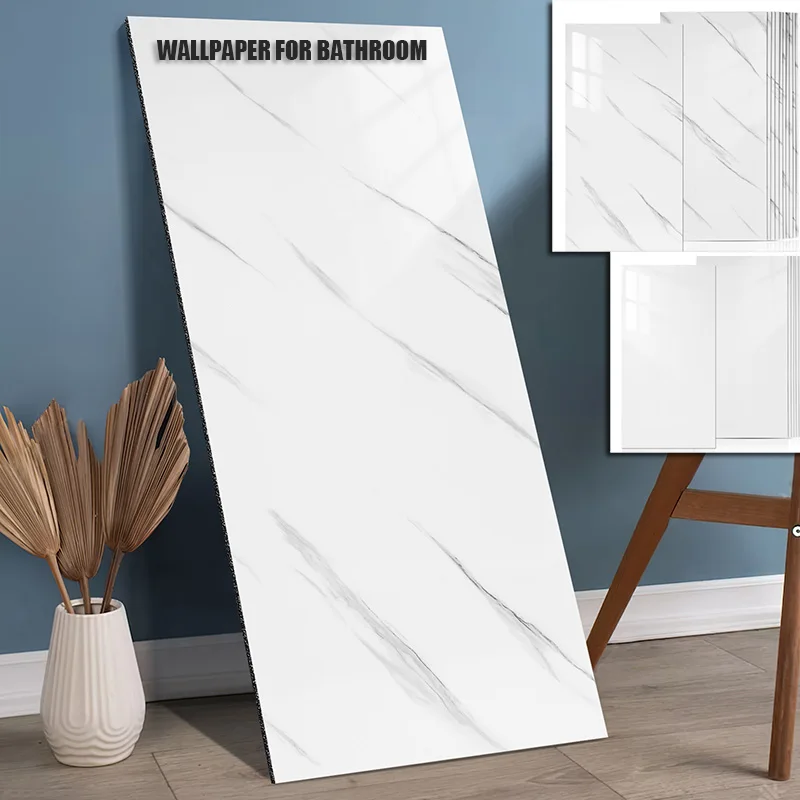 10 Stück Marmor wasserdichte Wandaufkleber Eitelkeit Backsplash für Küche Wanne Schälen selbstklebende weiße Imitation Porzellan Aufkleber