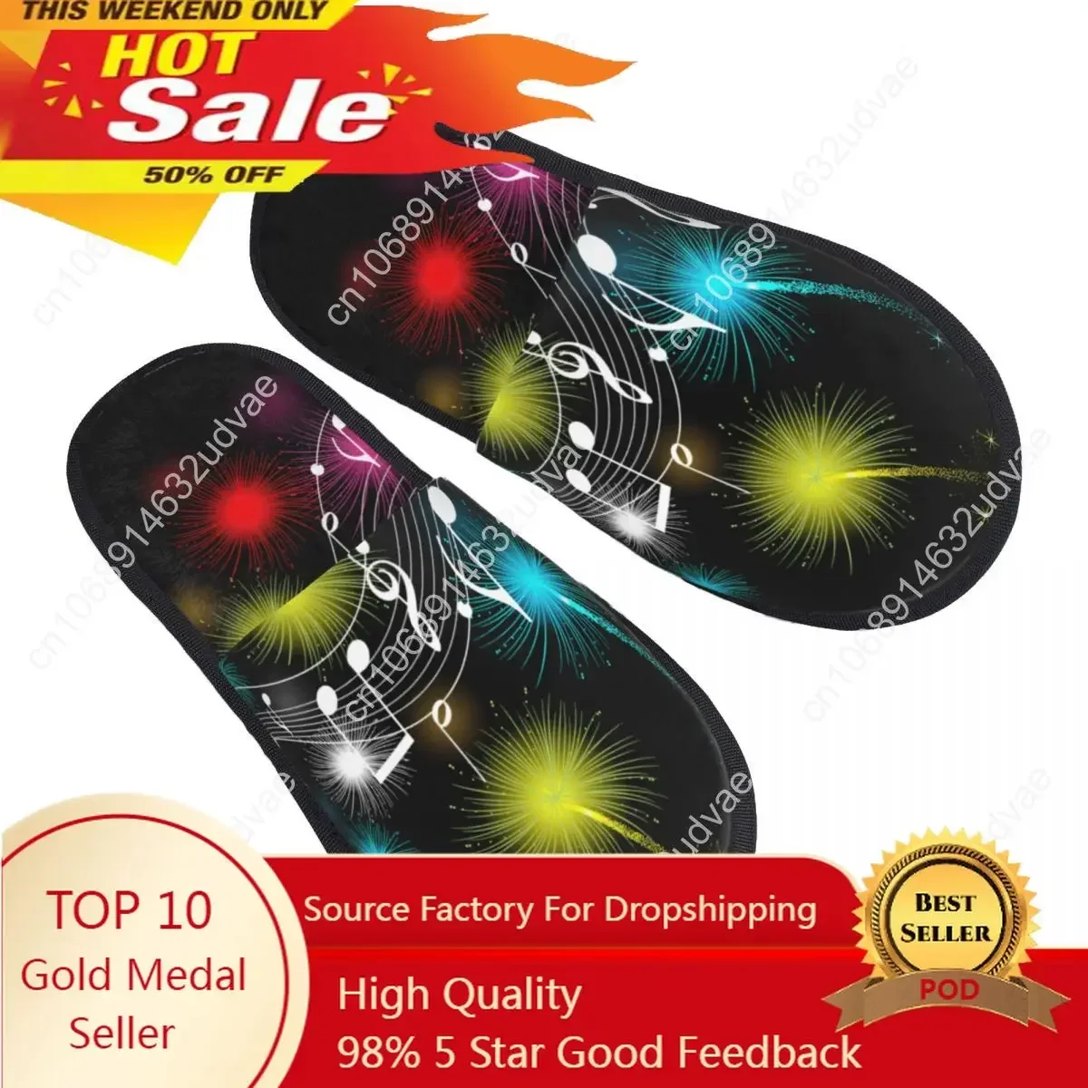 

Music Notes Slipper For Women Men Fluffy Winter Warm Slippers Indoor Slippers