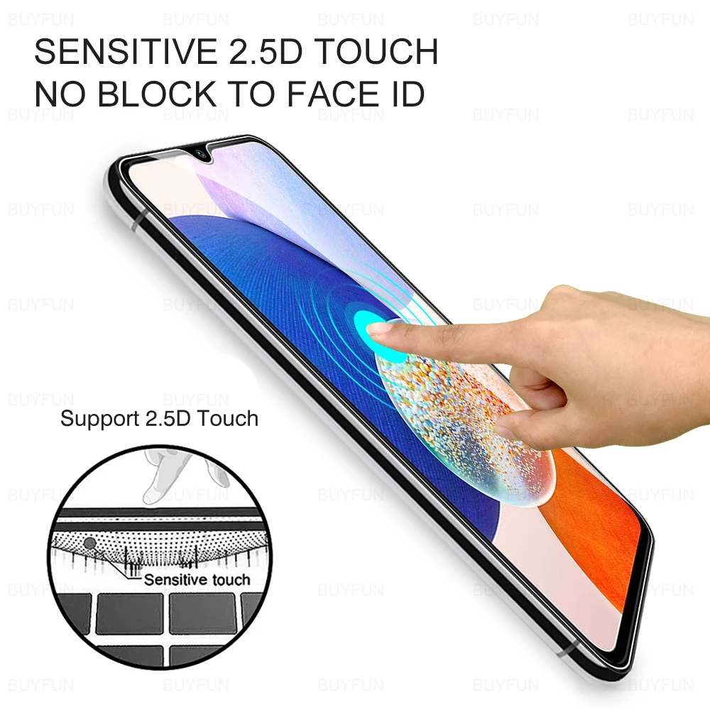 Vidrio para Samsung Galaxy A14 5G 6,6 pulgadas 5 piezas cubierta completa HD película de vidrio templado para Samsung A14 A 14 funda de vidrio Protector de seguridad