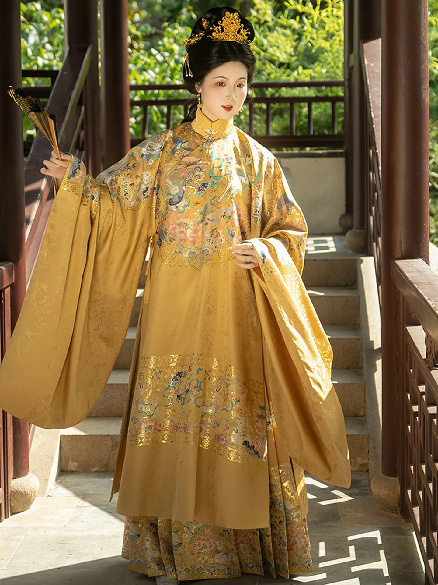 

Original Design Wind between Forests Inch Heart Tang Dynasty Style Gold Weave Imitation Makeup Hanfu Women's Daily Wear Skirt
