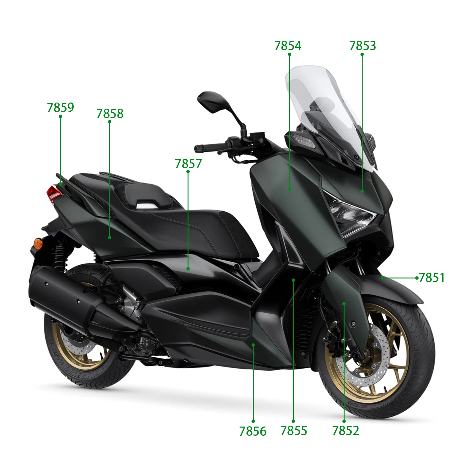 لياماها X-MAX XMAX X MAX 125 250 300 دراجة نارية الهدايا المجمعة الكاملة غطاء حقن هيكل السيارة القلنسوة لوحة ABS البلاستيك 2023-2024