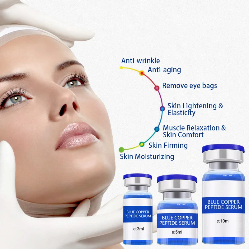 

High Concentration 3pcs Anti-aging Anti-Wrinkle Firming Skin Care 3ml Vial 5% Copper Peptide Tripeptide Ghk-cu Serum