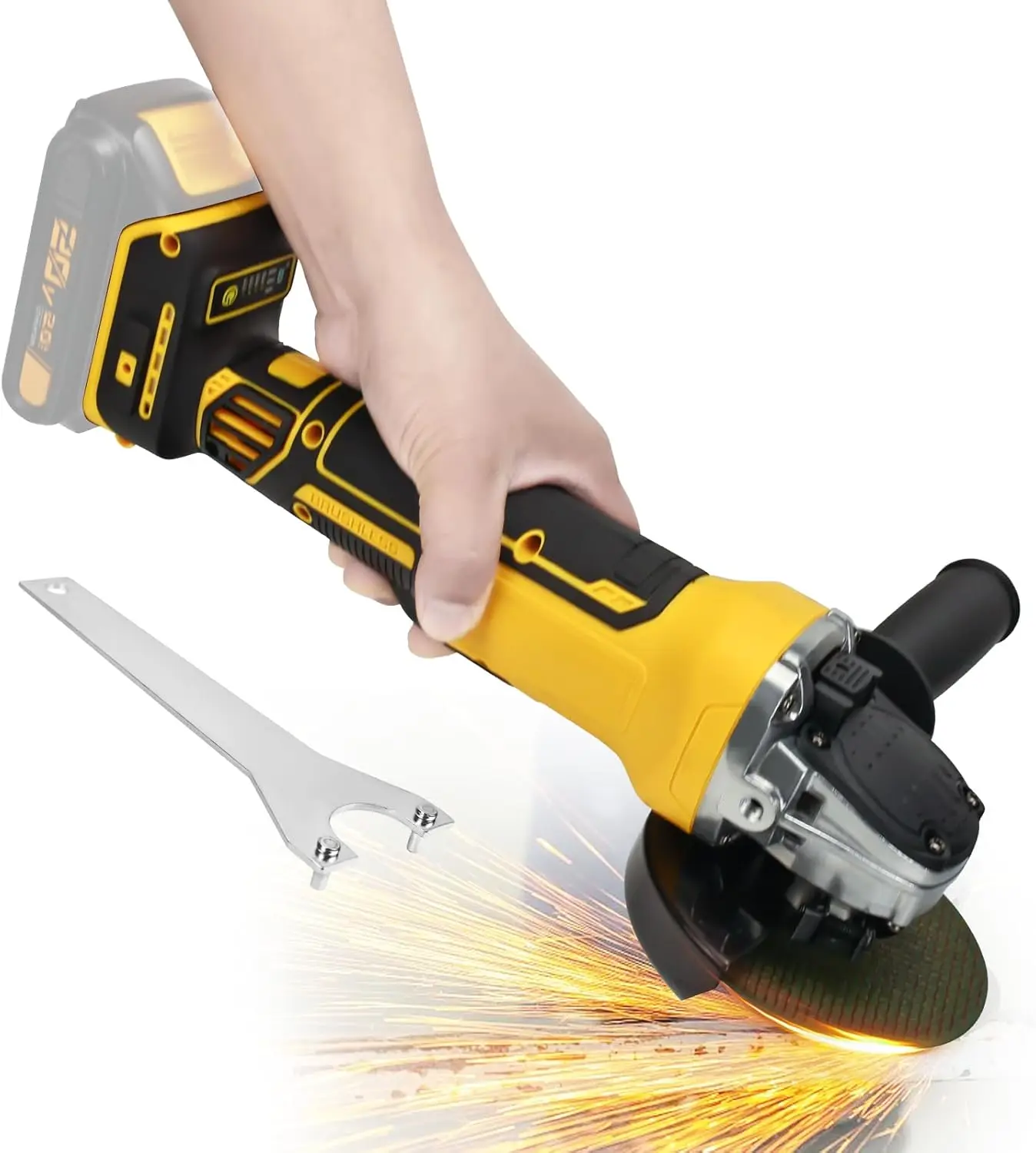 Amoladora angular inalámbrica para baterías Dewalt, amoladora eléctrica sin escobillas de 6600RPM, 4 velocidades variables, amoladora de Metal para 4,9''