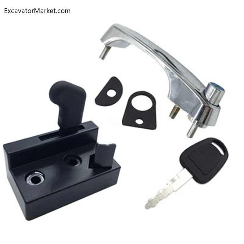 

For Daewoo Doosan DX55 60-7 Excavator Cab door lock assembly Lock block outer handle lock core key Accessories