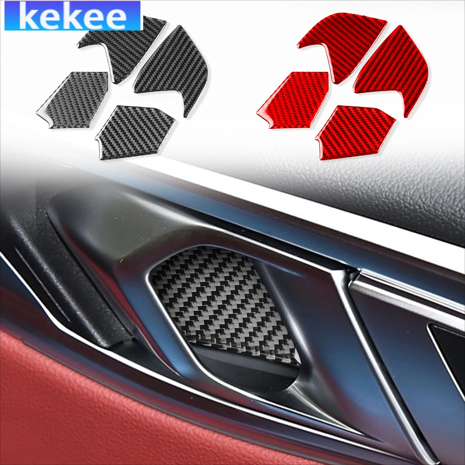 

For BMW 4 Series G22 G23 G26 2021-2024 Carbon Fiber Inner Door Handle Bowl Interior Car Accessories Cover Soft Sticker Auto Trim