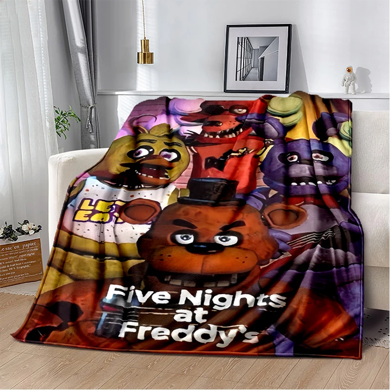 Manta de franela de película F-FNAF de juego de terror, manta suave y cálida para dormitorio, sala de estar, cama, viaje, Camping, Picnic, regalo