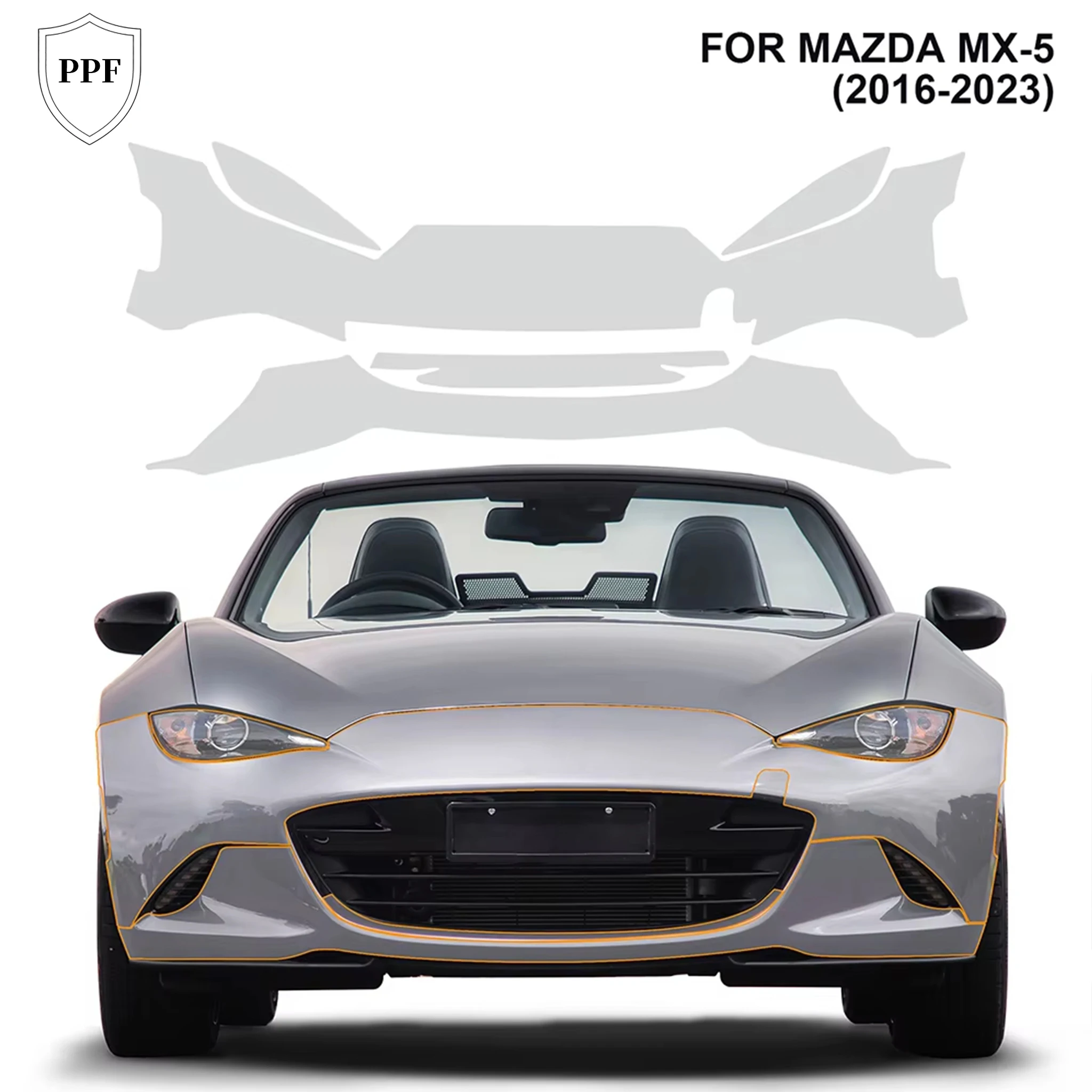 

Pre-cut PPF For Mazda MX-5 MX5 2016-2023 Clear TPU Car Exterior Cover Paint Protection Film Anti-Scratch Resistant Repairable
