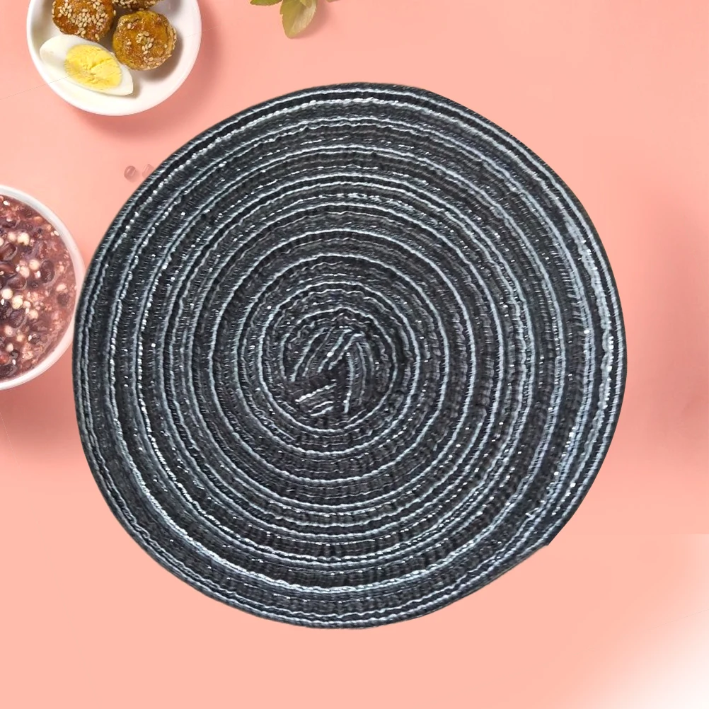 

Round Cotton Linen Woven Placemat Red L Non-Slip Heat Resistant Elegant Dining Table Mat Easy Wash Foldable Scratchproof