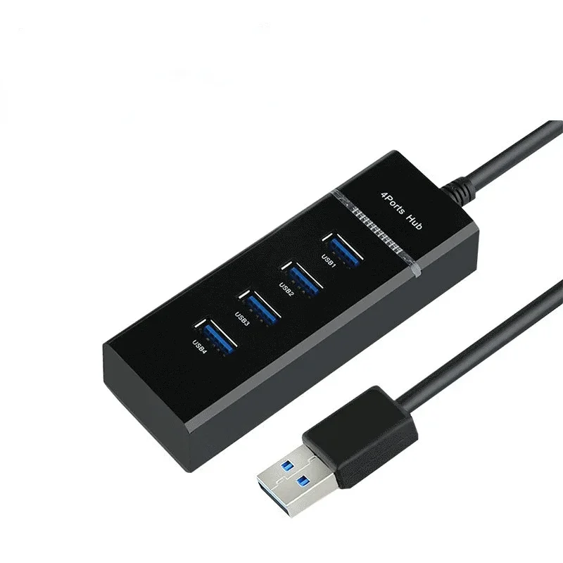 USB 2.0 Hub de alta velocidade Multi Splitter Adapter, 4 portas Hub, Cabo expansor para desktop, PC, Laptop