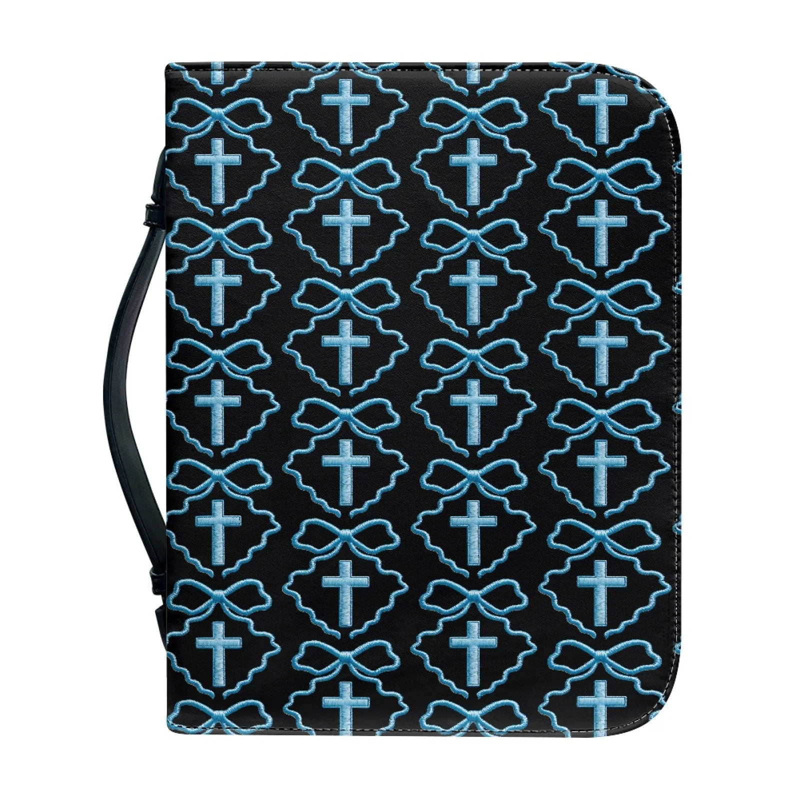 PENSTROLL Bible Protector Portable Bible Cover Case for Church Men Blue Cross Bow Pattern Fashion 2026
