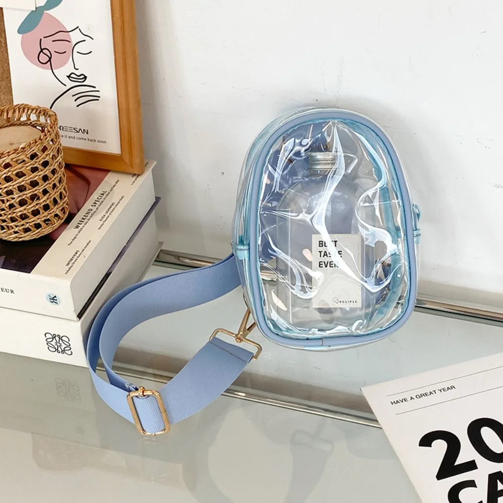 

PVC Couple Clear Shoulder Bag Waterproof Korean Style Transparent Crossbody Bags Portable Storage Doll Go Out Bag