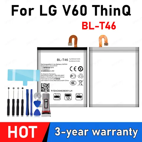 100% New High Quanlity BL-T46 Battery For LG V60 ThinQ 5G LMV600VM V600VM V600QM5 Phone Bateria+FreeTools