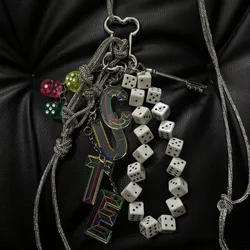 Korean Charm Dice Keychain Harajuku Game Console Phone Keychains Y2K Fashion Bag Pendant Emo Jewelry Vintage Punk Accessories