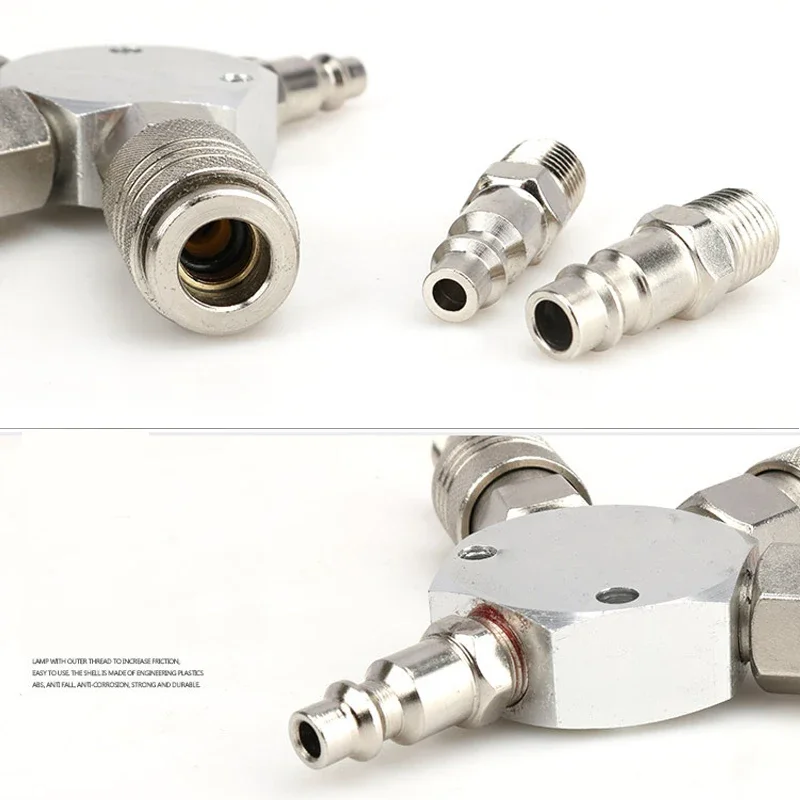 Coupler 1/4 Coupling For Air Compressor Tools Manifold Splits Europe Style EU 3 Three WAY Manifold Quick