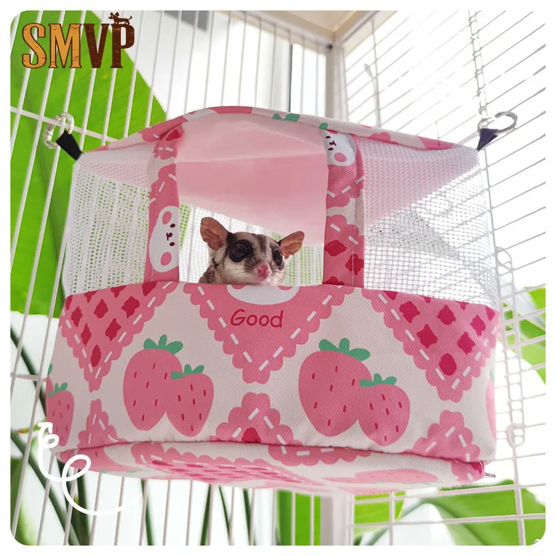 

Cooling Cage Hammock Lightweight Breathable Mesh Bed with Checkered Fabric Perfect for Summer Heat Relief and Cage Decoration