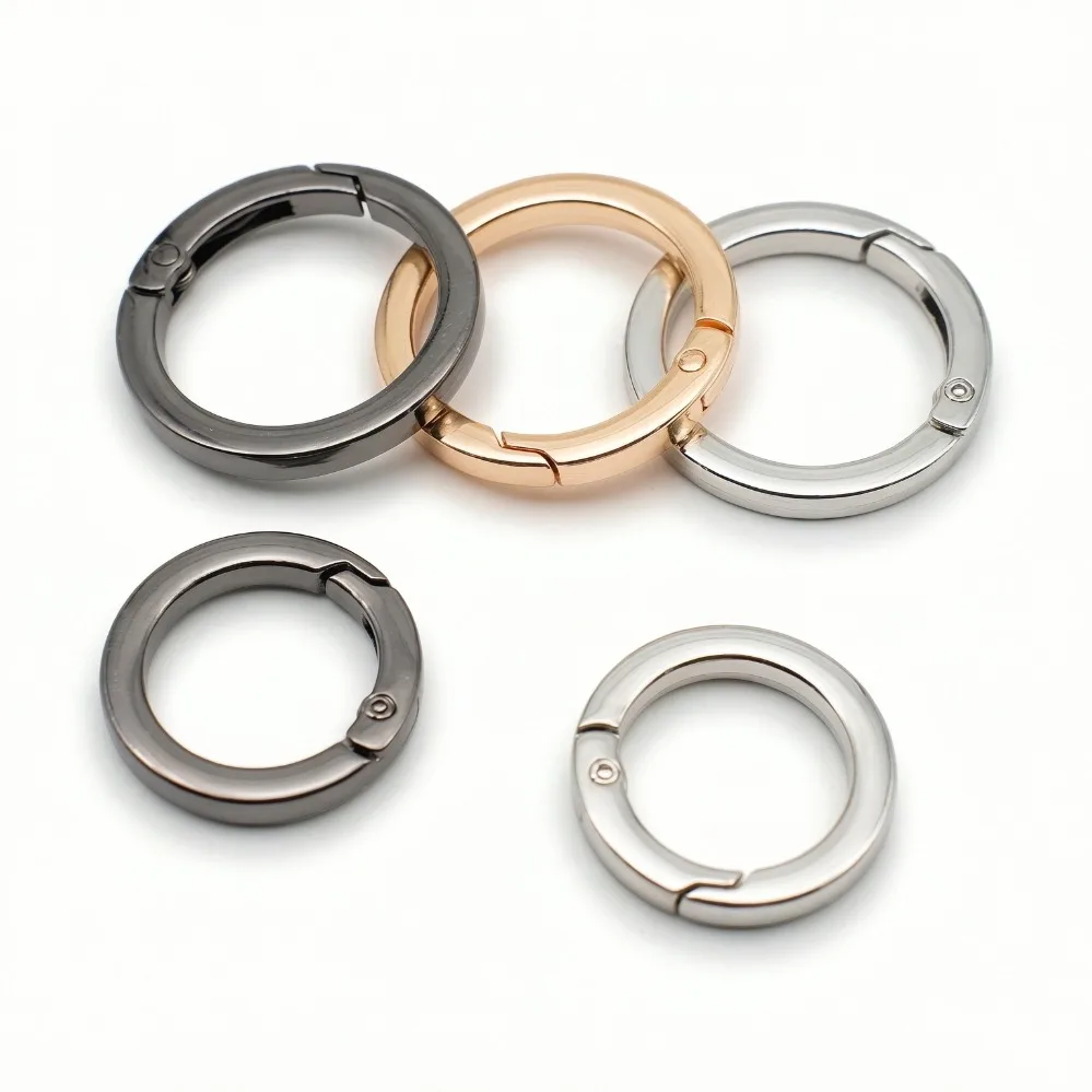 5-100Pcs/lot Spring Gate O Ring Openable Keyring Key Leather Bag Handbag Belt Strap Pendant Buckle Snap Clasp Clip Trigger Hook