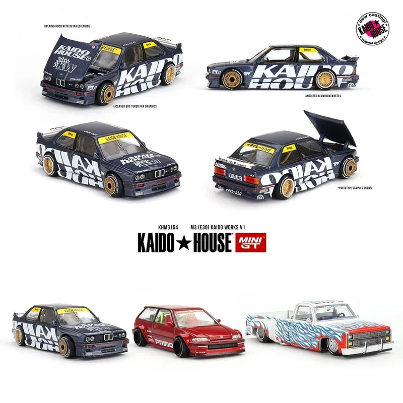 **Pre Sale**MINIGT KHMG154 1:64 M3 E30 Openable Hood Diecast Car Model Kaido House