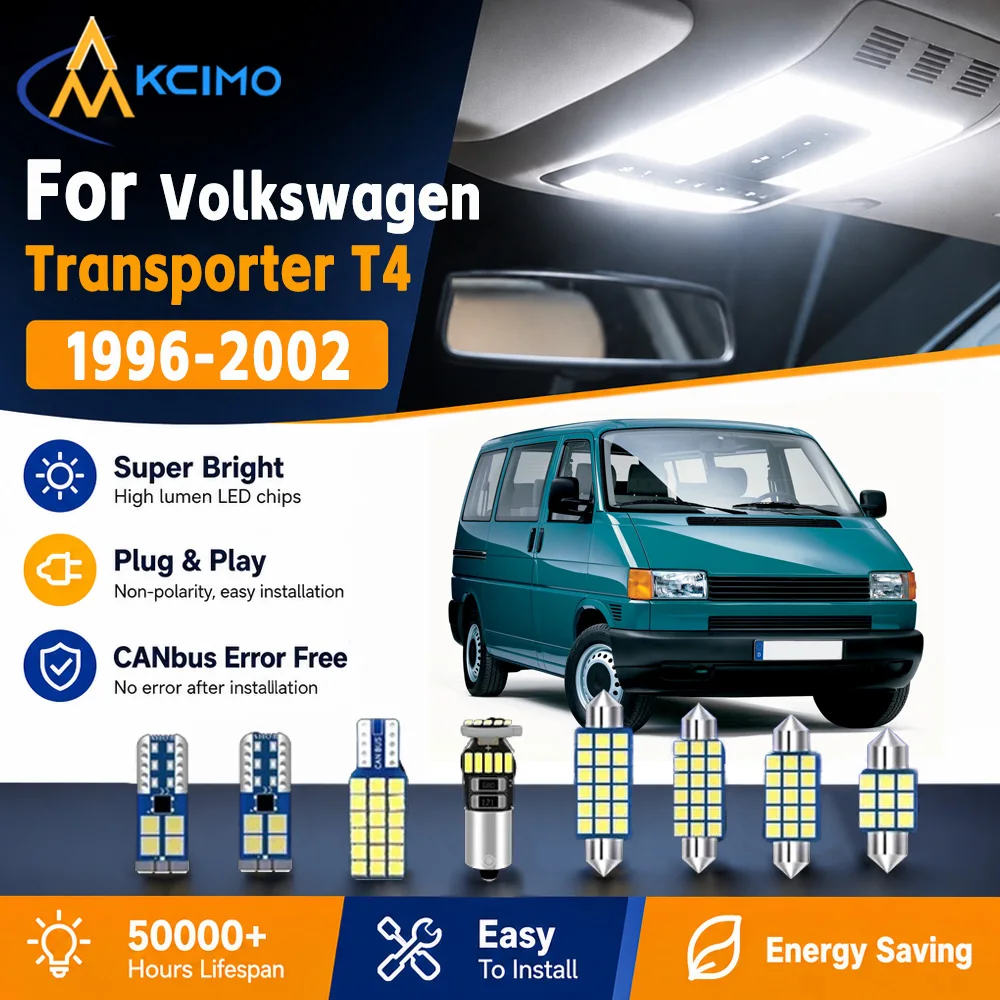 KCIMO 2 Colors LED Interior Light Kit For Volkswagen Transporter T4 1996-2002 Plug And Play Cabin Map Lamp Auto Accessories